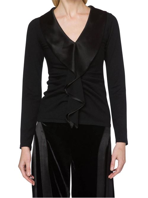 Maglia Donna nero con arricciature sul punto vita ALBERTA FERRETTI | 09165100V0555